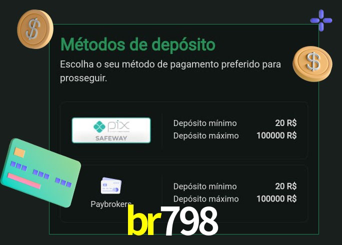 O cassino br798 oferece uma grande variedade de métodos de pagamento